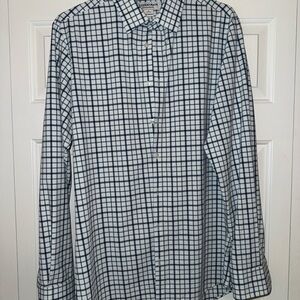 Mizzen+Main Navy and White Grid Dress Shirt